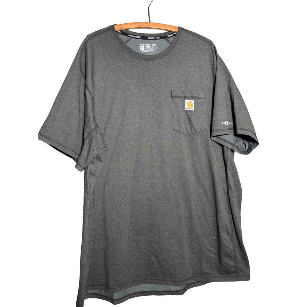 Carhartt Force Relaxed Fit Pocket T-Shirt Mens 2XL Tall Gray Short Sleeve Work